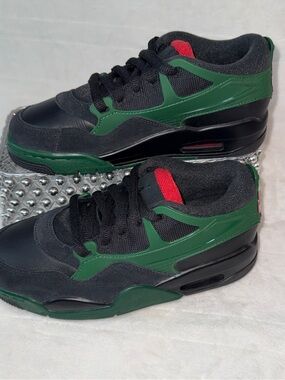 Air Jordan 4 RM Black Gorge Green Red 5Y GS No box. Style #FQ7938-003.